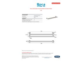 Specification Sheet - Roca Ona Double Towel Rail 800mm Brushed Nickel