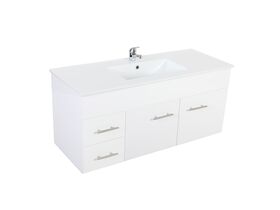 Posh Bristol MK2 1200mm Wall Hung Vanity Unit Centre Bowl 1 Taphole Left Hand Drawers