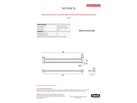 Specification Sheet - Sussex Scala Double Towel Rail 700mm LUX PVD Brushed Smoked Gunmetal