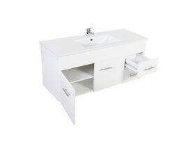 Posh Bristol MK2 1200mm Wall Hung Vanity Unit Centre Bowl 1 Taphole Right Hand Drawers