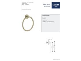 Technical Guide - GROHE Essentials Accessories Towel Ring Brushed Nickel