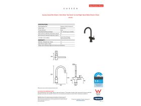 Specification Sheet - Sussex Scala Mini Basin / Sink Mixer Tap Small Curved Right Hand Matte Black (5 Star)