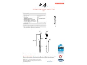 Specification Sheet - Milli Marq Edit Single Rail Shower Matte Black (4 Star)