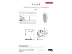 Specification Sheet - LAUFEN Alessi One Freestanding Basin 1 Taphole 530 x 530mm White