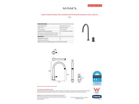 Specification Sheet - Sussex Scala Nova Basin Sink Hob Mixer Set PVD Brushed Gunmetal (6 Star) Lead Free