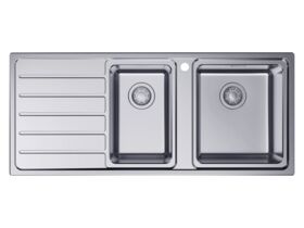 Hero - Memo Oscar Inset Right Hand 1 & 1/2 Bowl & Drainer Sink Overflow 1 Taphole