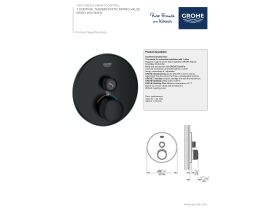 Technical Guide - GROHE SmartControl Concealed Thermostatic 1 Button Trimset Round Matte Black