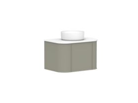 Supporting Image 2 - Kado Era Double Curve All Drawer 750mm Wall Hung Vanity with Centre Basin 20mm Top Wolfram Green