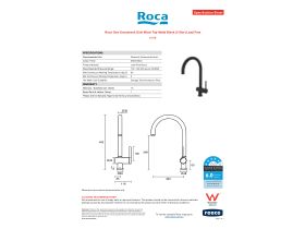 Specification Sheet - Roca Ona Gooseneck Sink Mixer Tap Matte Black (5 Star) Lead Free