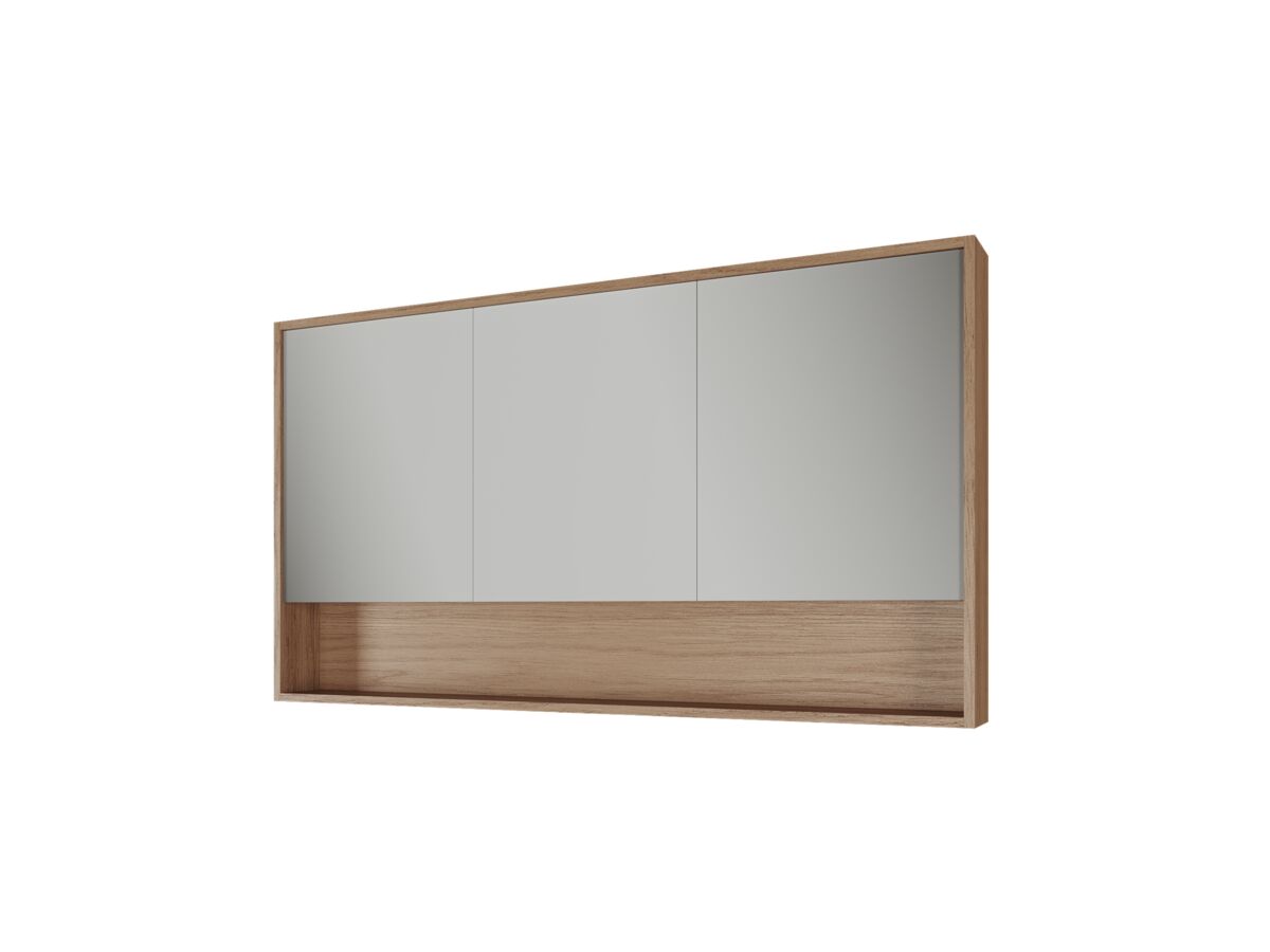 Supporting Image - Kado Aspect 1500mm Mirror Cabinet Three Doors with Shelf and Surround View - Boston Oak Side