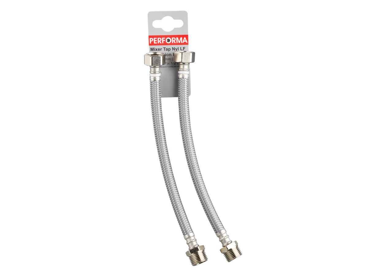 Performa Mixer Tap Extension Hose Connector 250mm Nylon Low-Temp Lead Free