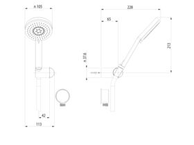 Nikles Pure Handshower with Wall Bracket 2 Function 105mm Chrome (3 Star)