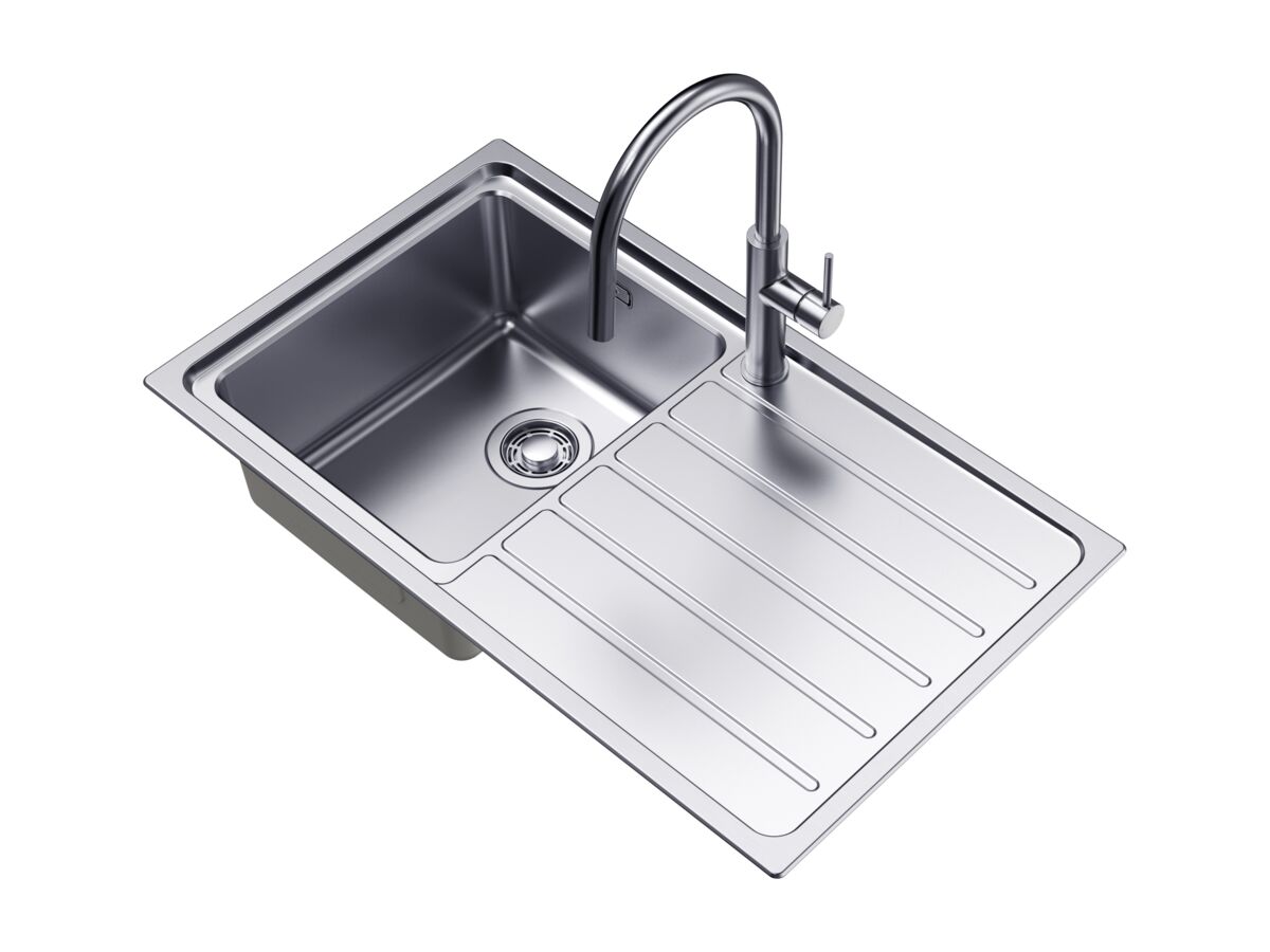 Supporting Image - Memo Oscar Inset Left Hand Single Bowl & Drainer Sink Overflow 1 Taphole