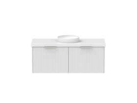 Supporting Image - Kado Neue Fluted Square All Drawer 1200mm Wall Hung Vanity with Centre Basin 50mm Top Ultra White
