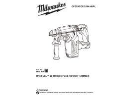 User Manual - Milwaukee M18 Rotary Hammer Skin 18V