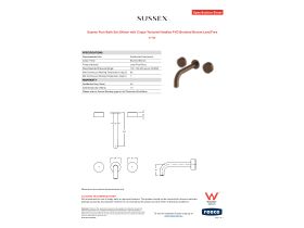 Specification Sheet - Sussex Pure Bath Set 200mm with Cirque Textured Handles PVD Brushed Bronze Lead Free
