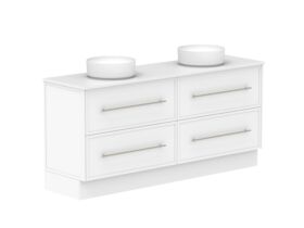 Supporting Image - Kado Lux All Drawer 1800mm Floor Mounted Vanity Double Basin 20mm - White Shaker Angle