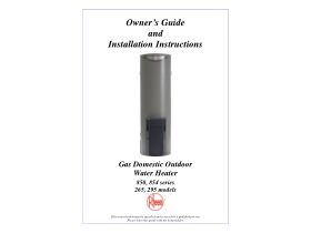 Installation Instructions - Rheem 5 Star Hot Water System