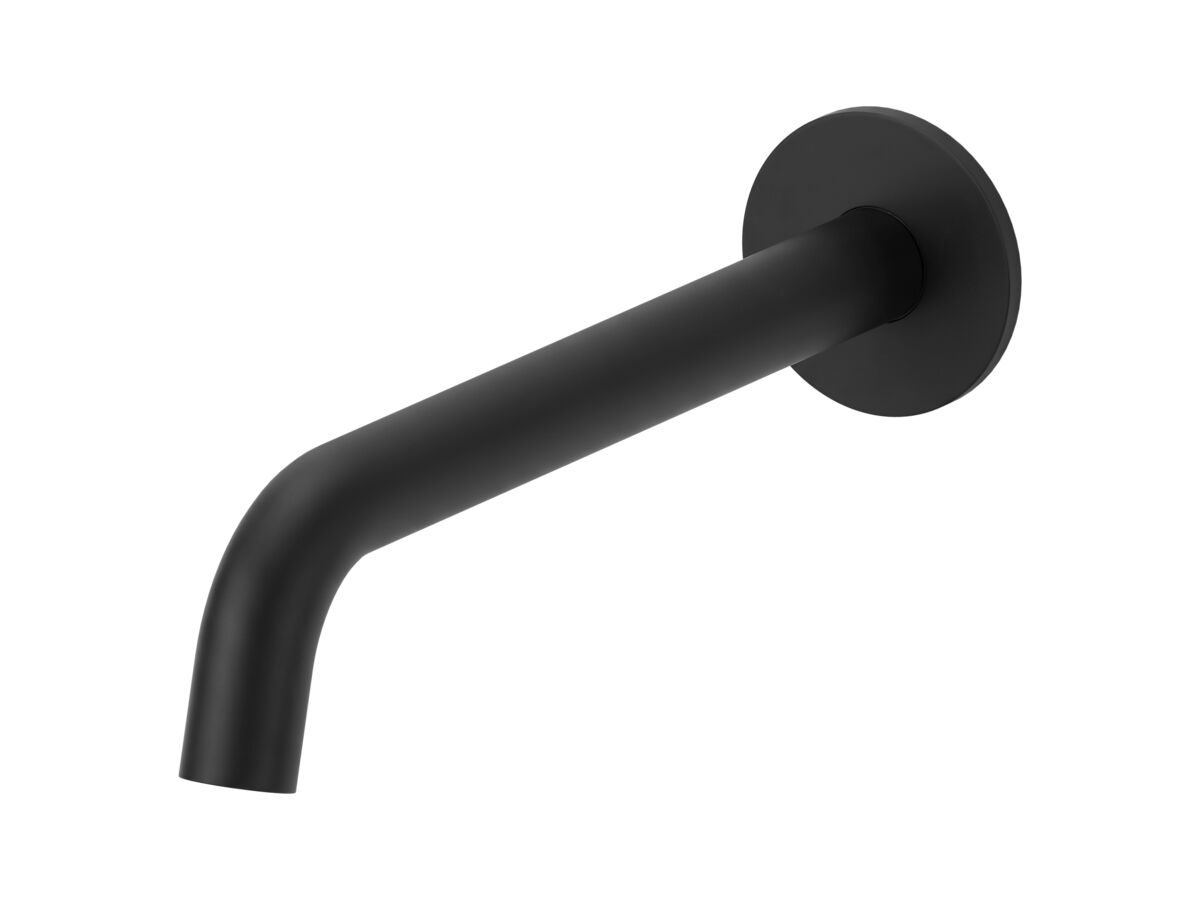 Mizu Drift Wall Basin/Bath Outlet Curve Spout 250 Matte Black (6 Star)
