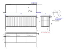 ISSY Cloud I 1800mm x 500mm x 860mm Vanity Unit with Legs 3 Touch Latch Doors Semi Inset (No Basin)