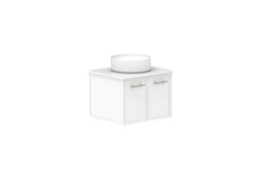 Supporting Image - Kado Lux All Door 600mm Wall Hung Vanity Centre Basin 20mm - White Shaker Angle