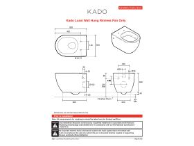 Installation Instructions - Kado Lussi Wall Hung Vortex Rimless Pan Only White (4 Star)
