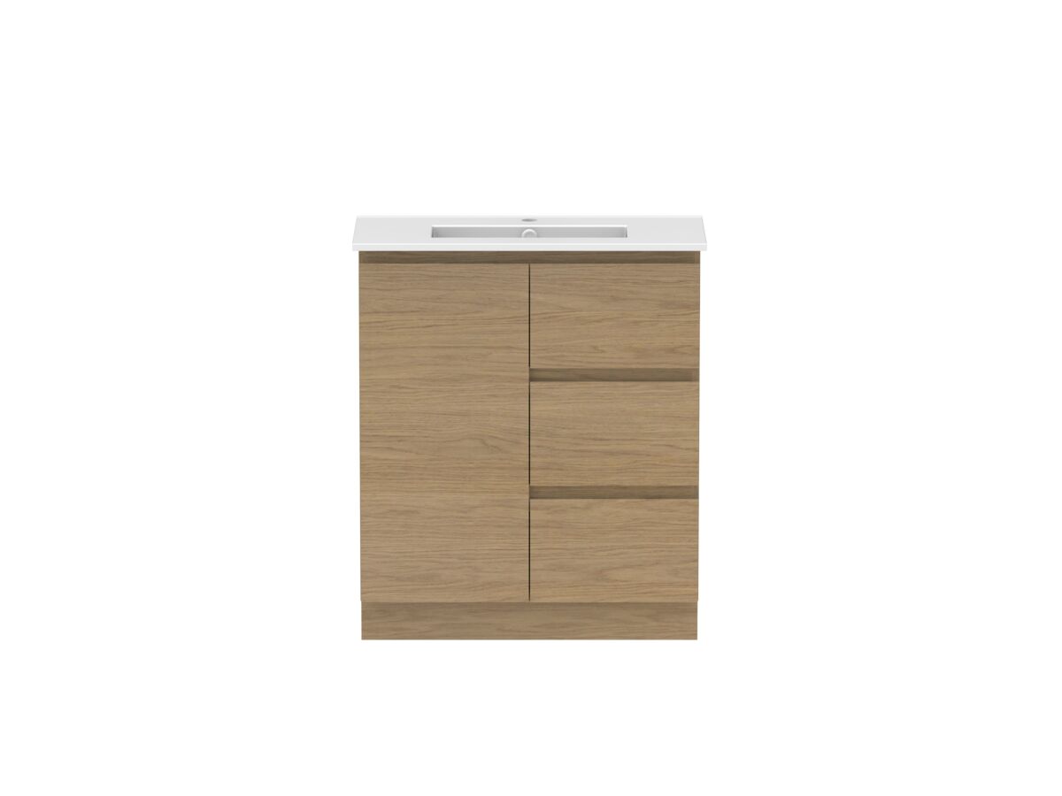 Hero - Posh Domaine 750mm Ensuite Floor Mount Vanity Unit Matte White Ceramic Top
