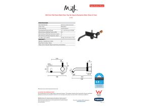 Specification Sheet - Milli Etch Wall Basin/Bath Mixer Tap Set Square Backplate Matte Black (6 Star)