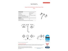 Specification Sheet - Sussex Oria Cross Wall Basin Set 165mm Chrome (5 Star)
