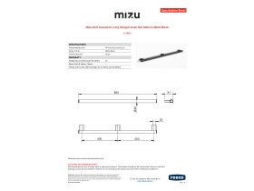 Specification Sheet - Mizu Drift Assisted Living Straight Grab Rail 800mm Matte Black