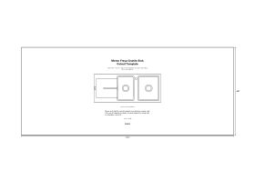 Cut Out Template - Memo Freya 1 3/4 Sink 1 Taphole Right Hand Bowl with Drainer Granite Black