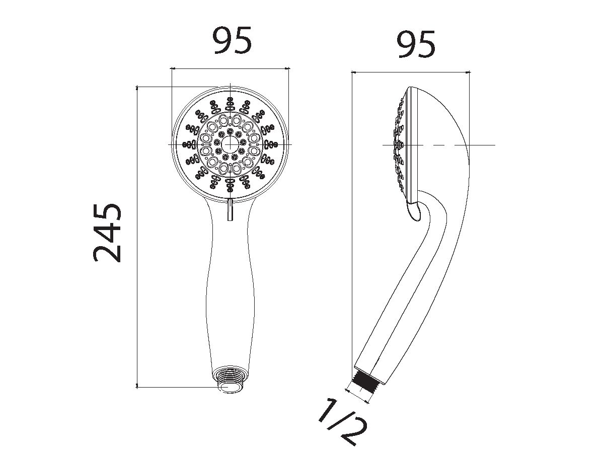 Posh Bristol Shower Handpiece Only 7 Functions Chrome (3 Star)