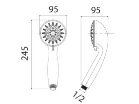 Posh Bristol Shower Handpiece Only 7 Functions Chrome (3 Star)
