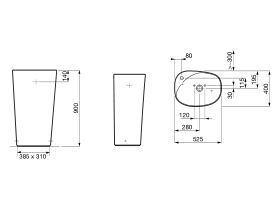 LAUFEN Palomba Floorstanding Washbasin 1 Taphole White