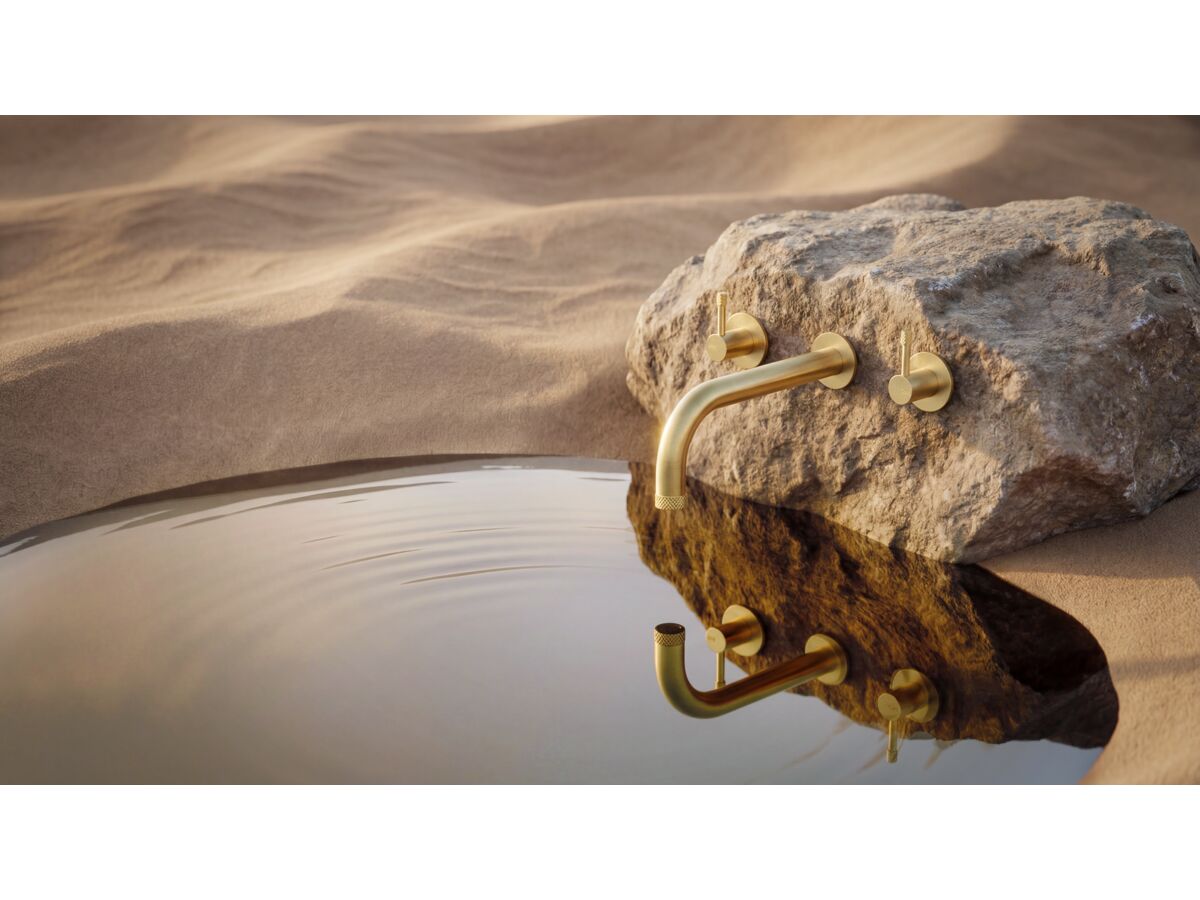 In Situ - Sussex Scala Nova Wall Basin/Bath Set 200mm in Brushed Gold - Desert Scene
