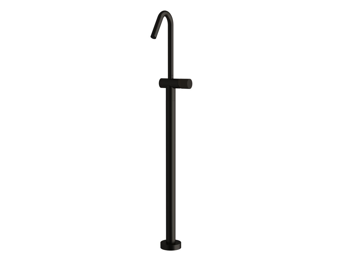 Sussex Pure Floor Mounted Bath Mixer Tap with Diamond Textured Handle PVD Matte Black