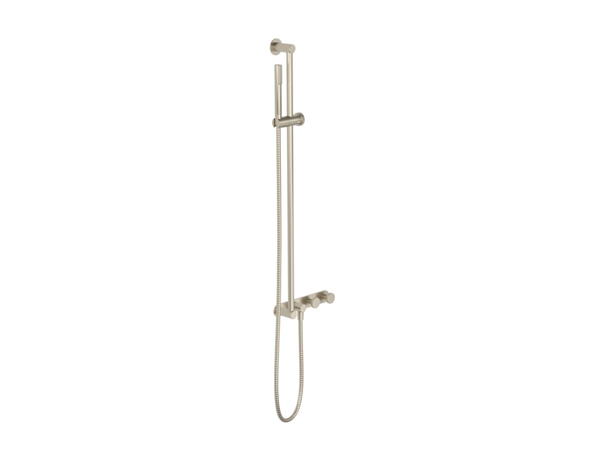 Supporting Image - Faucet Strommen Vara Disc Wall Set with Single Rail Shower Tap System Trimset Brushed Nickel (3 Star) Lead Free
