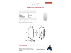 Specification Sheet - Kado Aspect Pill Veil LED Mirror 900mm x 450mm