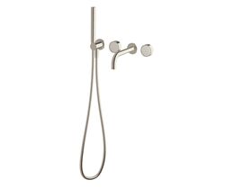Supporting Image - Sussex Pure Elemental Progressive Bath Mixer System with Handshower 200mm PVD Brushed Nickel with Aurora Insert