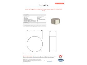 Specification Sheet - Sussex Pure Progressive Hob Mixer Tap with Cirque Textured Handle PVD Brushed Nickel