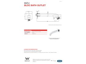 Technical Guide - Mizu Bloc Bath Outlet 200mm Chrome