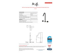 Specification Sheet - Milli Pure Vessel Basin Set with Linear Textured Handles PVD Matte Black (5 Star)