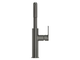 Supporting Image 2 - Mizu Soothe MK2 Gooseneck Sink Mixer Tap Square Brushed Gunmetal (5 Star) Lead Free - Front