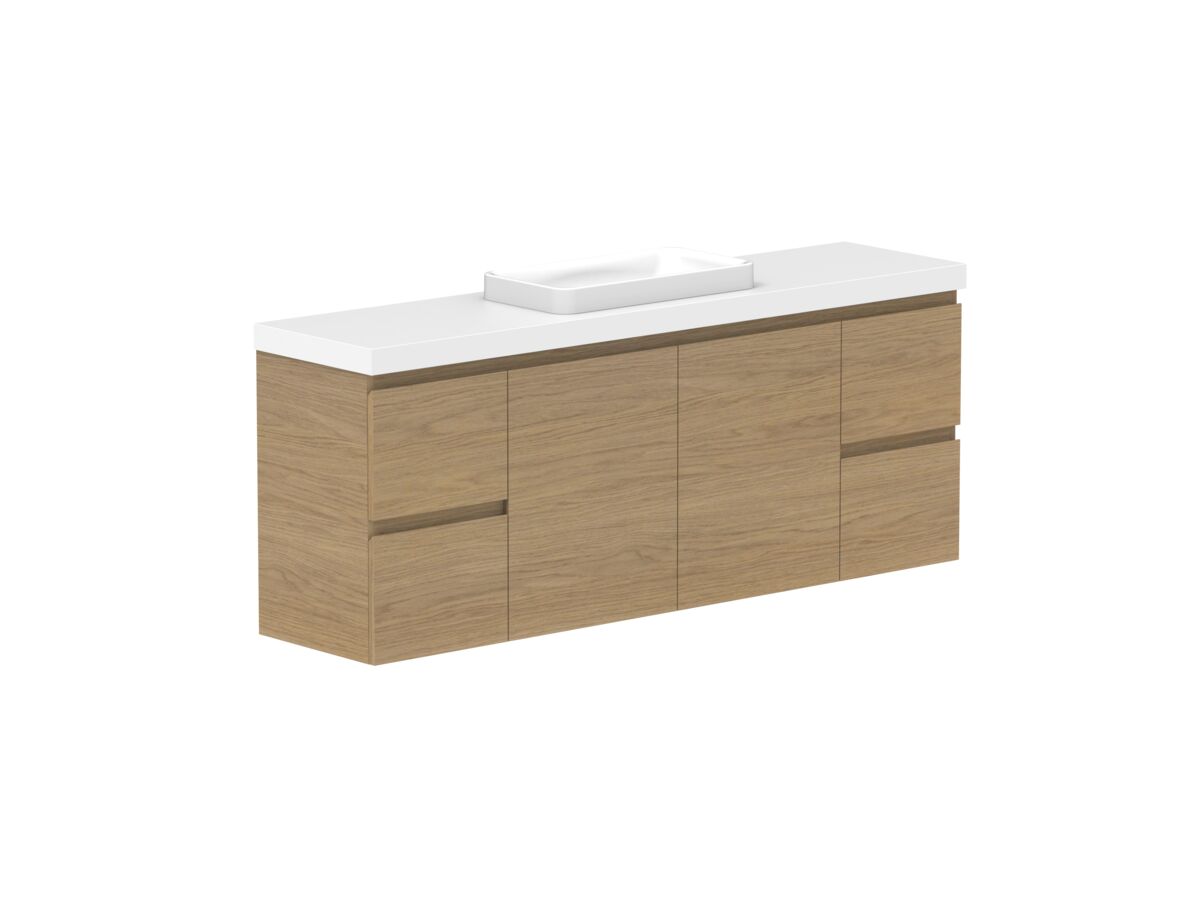 Supporting Image - Posh Domaine 1500mm Ensuite Wall Hung Vanity Unit Single Bowl 50mm Top