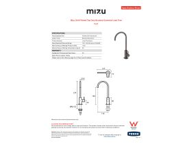 Specification Sheet - Mizu Drift Filtered Tap Only Brushed Gunmetal Lead Free