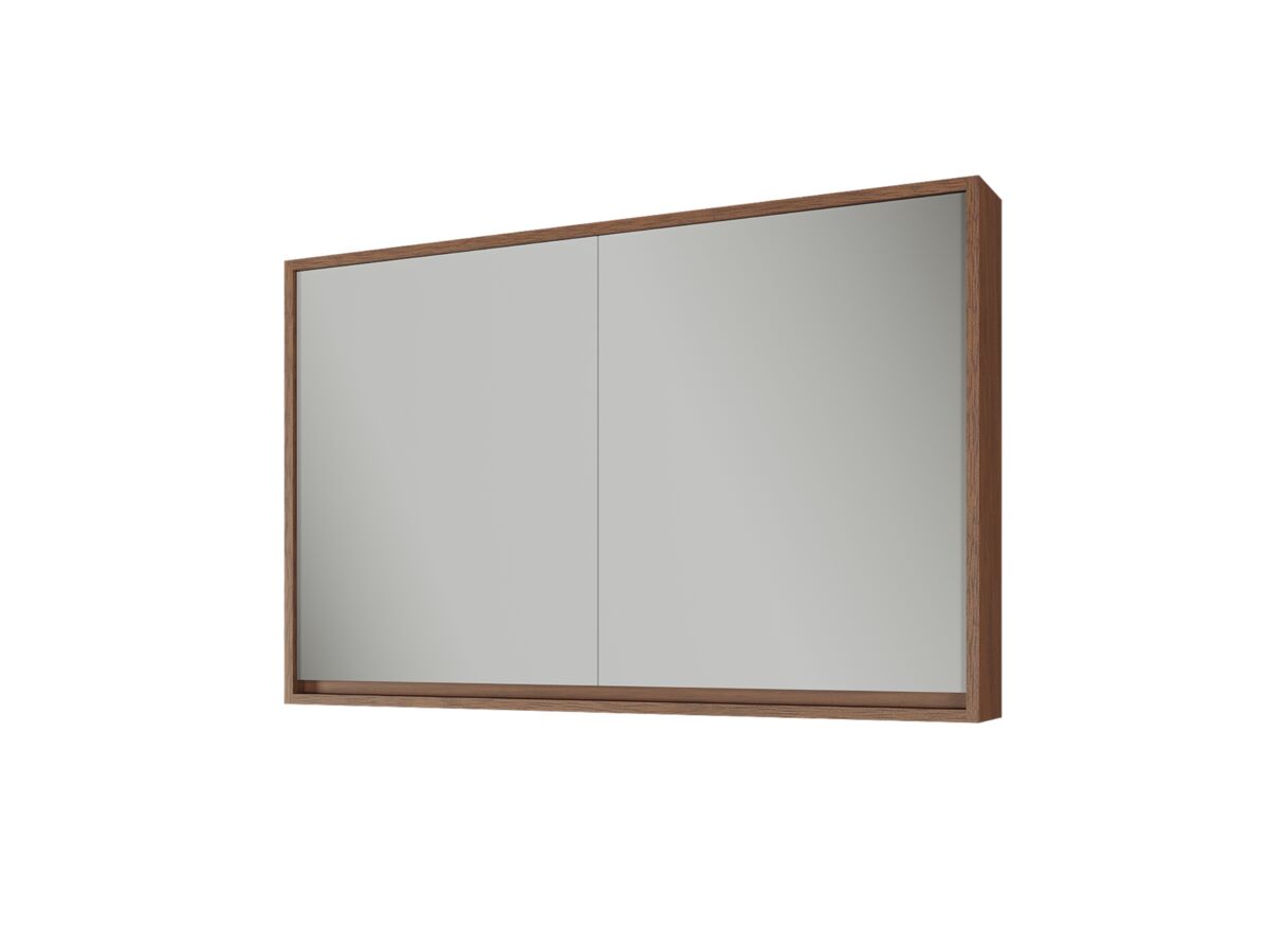 Supporting Image - Kado Aspect 1200mm Mirror Cabinet Two Doors - Florentine Walnut side