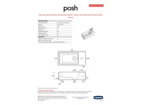 Specification Sheet - Posh Solus Mini Wall Basin Left Hand Bowl 485mm 1 Taphole with Fixing Bolts & Overflow White