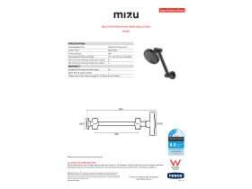 Specification Sheet - Mizu Drift Hi-Rise Shower Matte Black (3 Star)