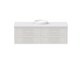 Hero - Kado Lux 1500mm All Drawer Wall Hung Vanity Unit 4 Drawers Single Bowl Vanity 50mm Top