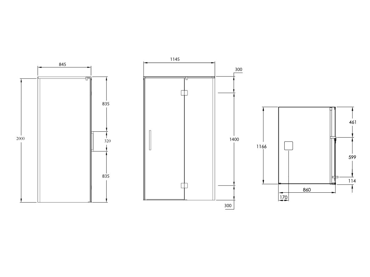 Kado Lux Shower System 1200mm x 900mm Rear Outlet Chrome